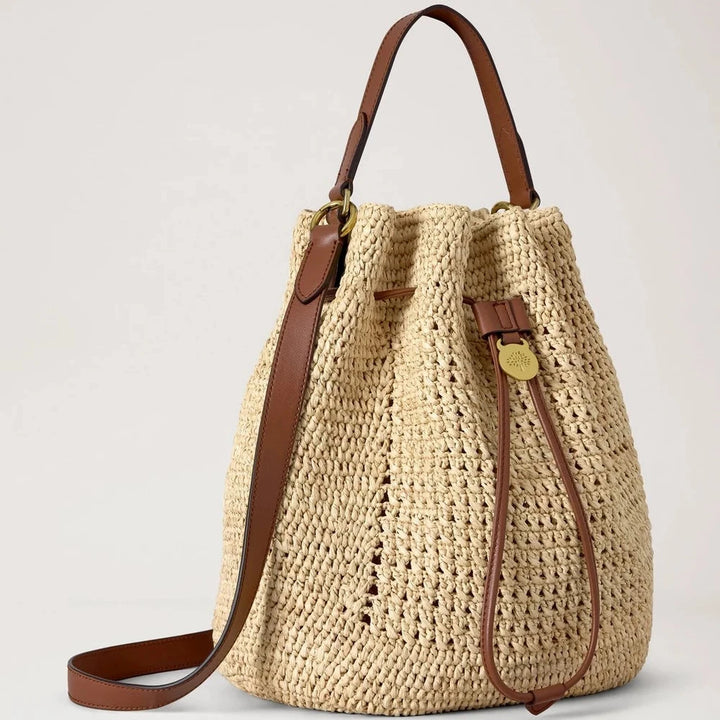 Mulberry Crochet Bucket Natural Crochet Raffia 
