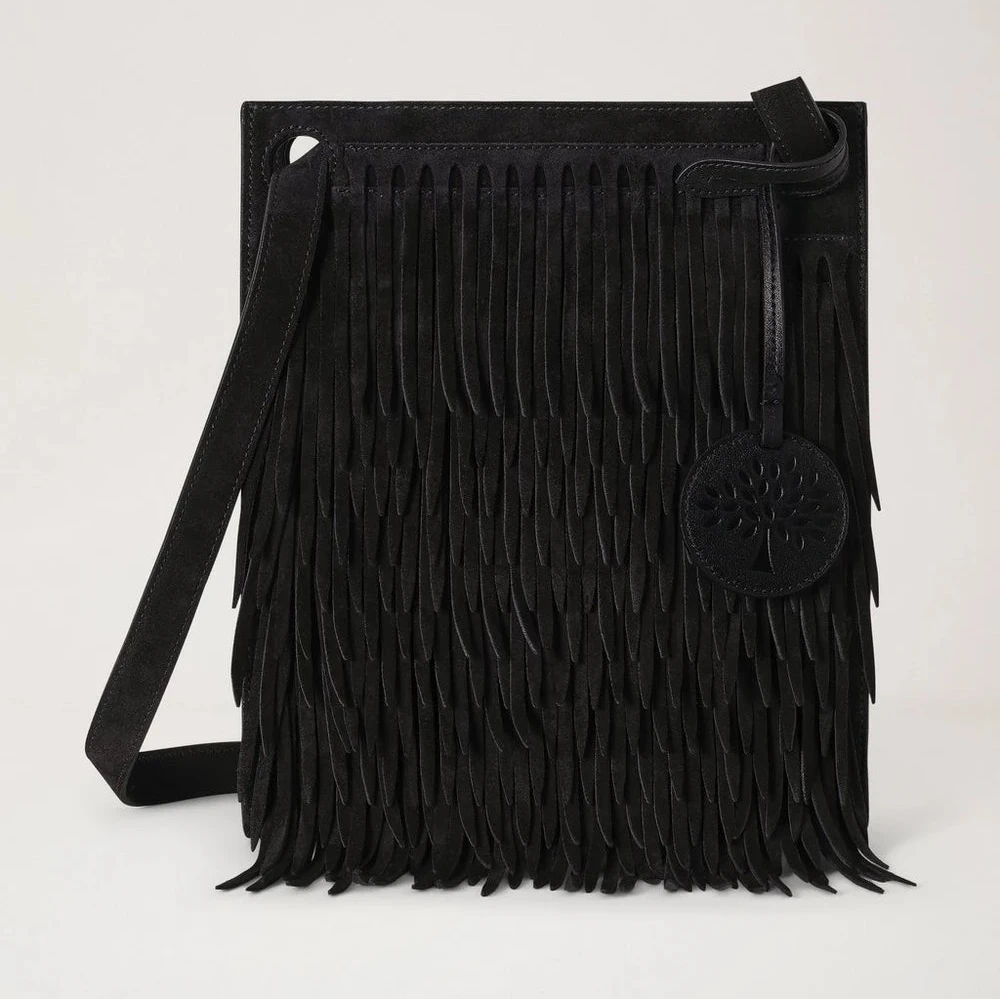 Mulberry Mini Soft Tote in Suede with Fringing 
