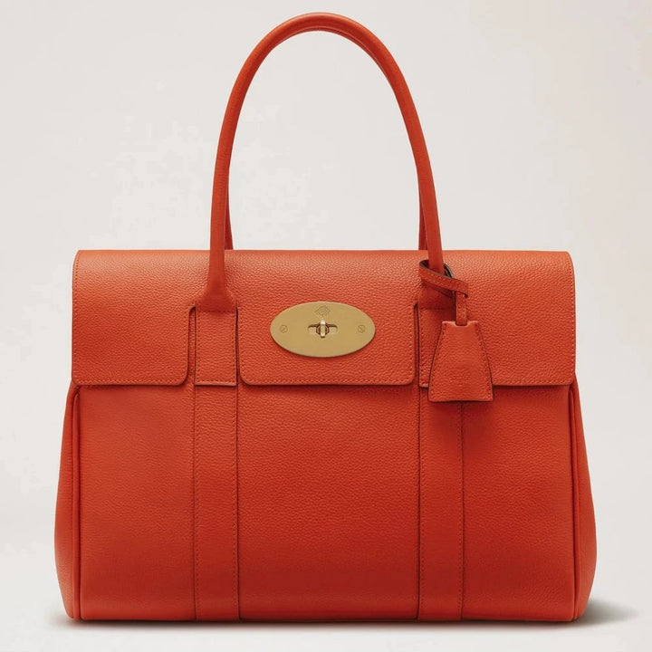 Mulberry Bayswater Coral Orange Small Classic Grain