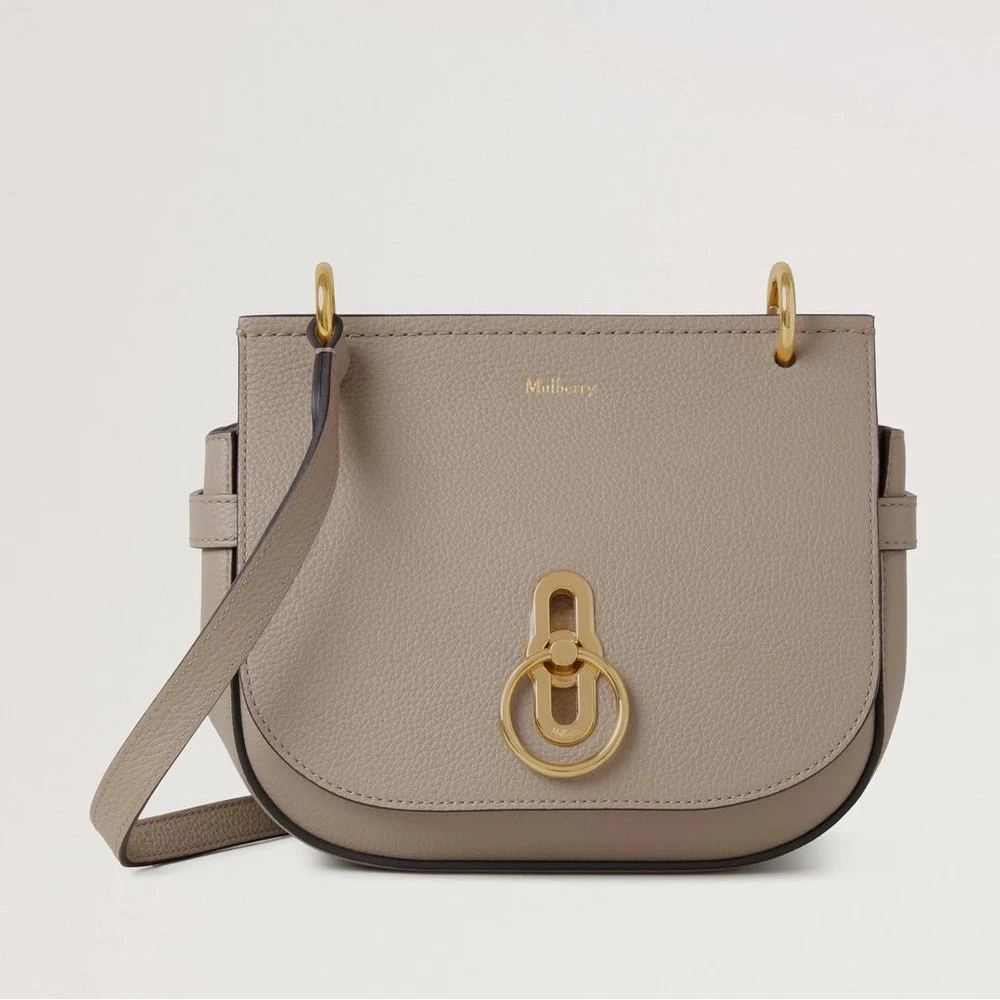 Mulberry Small Amberley Satchel Cashmere Taupe Small Classic Grain 