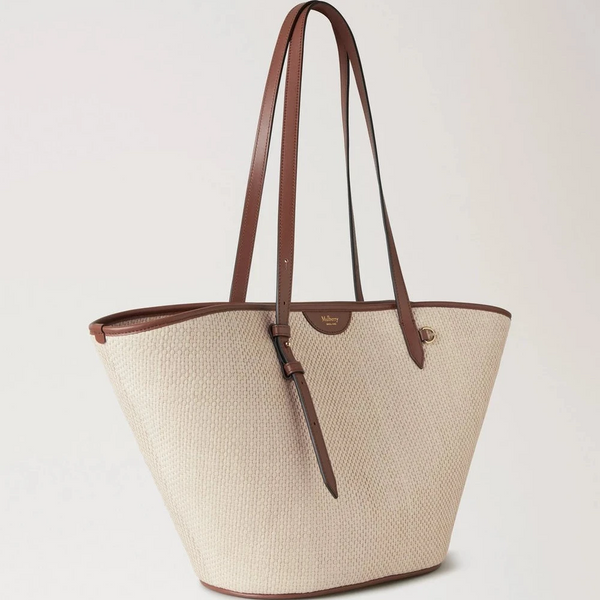 Mulberry Basket Tote Palm Leaf Oak