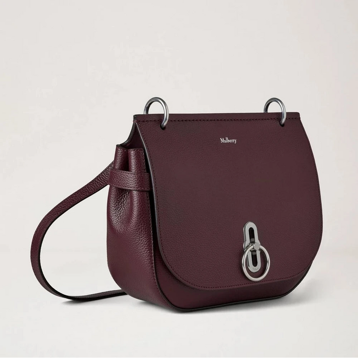 Mulberry Amberley Satchel Small Classic Grain Black Cherry 