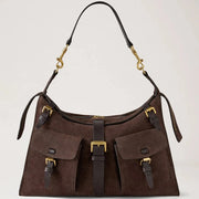 Mulberry Roxanne Shoulder Bag Chocolate Suede 