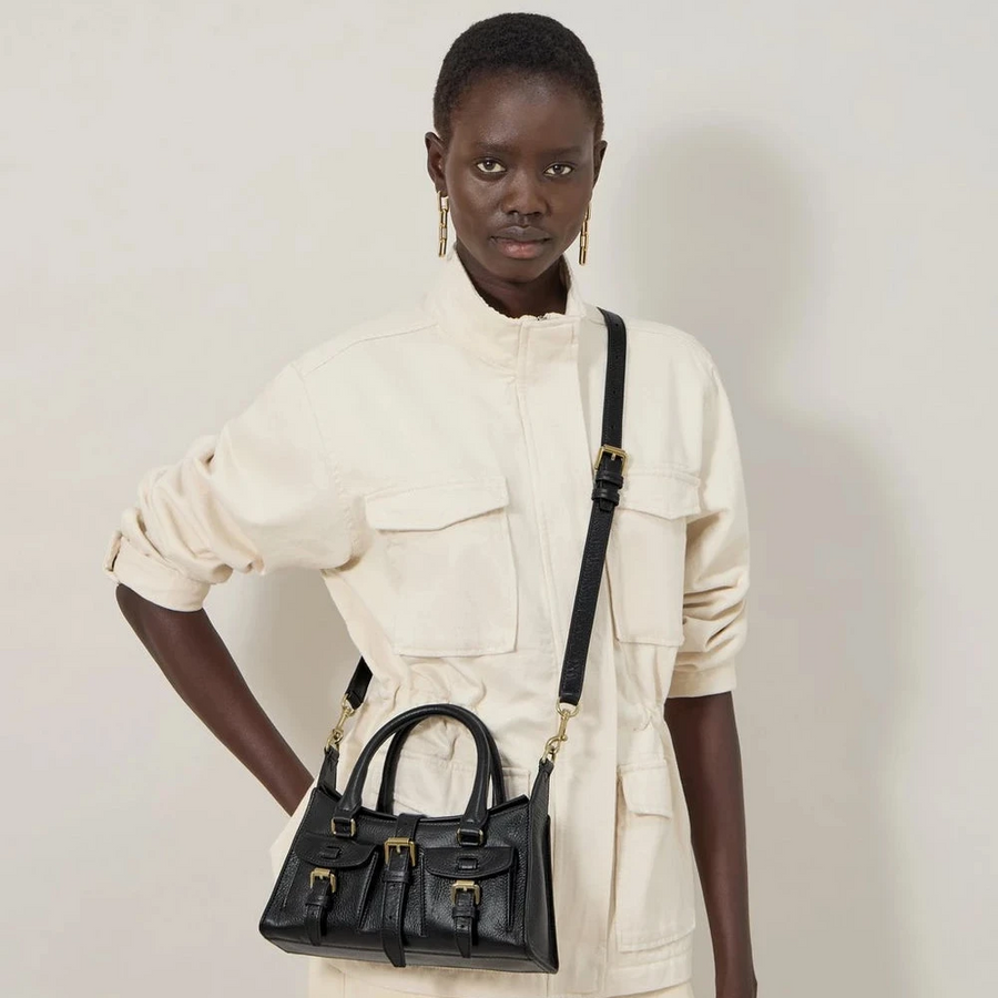 Mulberry Mini Roxanne High Shine Leather Black