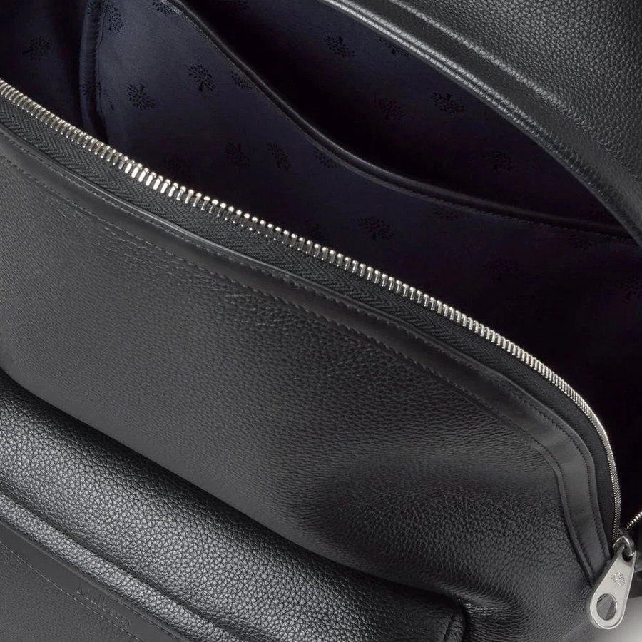 Mulberry Heritage Zipped Backpack Black Small Classic Grain - Taske - HH9925/205A100