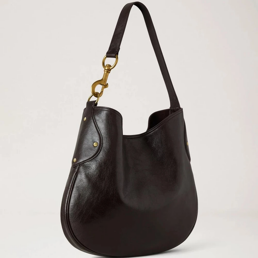 Mulberry Hackney Shoulder Bag Ebony Shiny Buffalo - Taske - HH9963/726A110