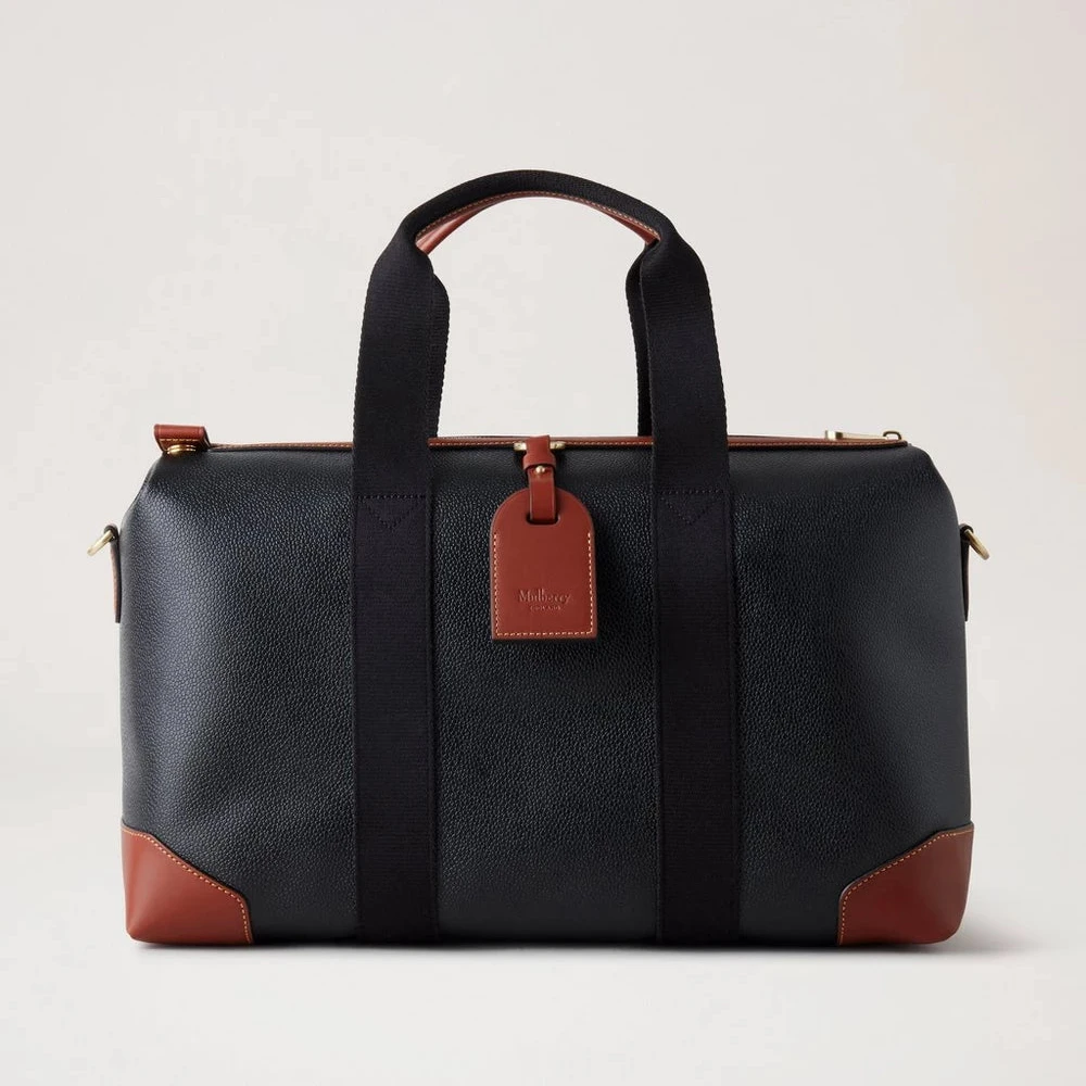 Mulberry Heritage Day Clipper Black & Cognac tryckt Bioveg Scotchgrain