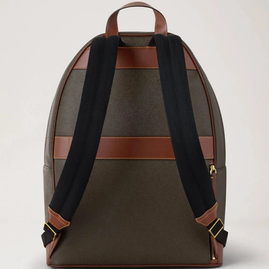 Mulberry Heritage Zipped Backpack Mole & Cognac Bio-Based Scotchgrain - Taske - HS5215/127Q330