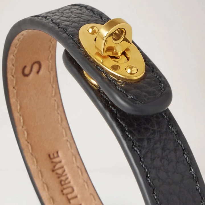 Mulberry Bayswater Thin Leather Bracelet Black
