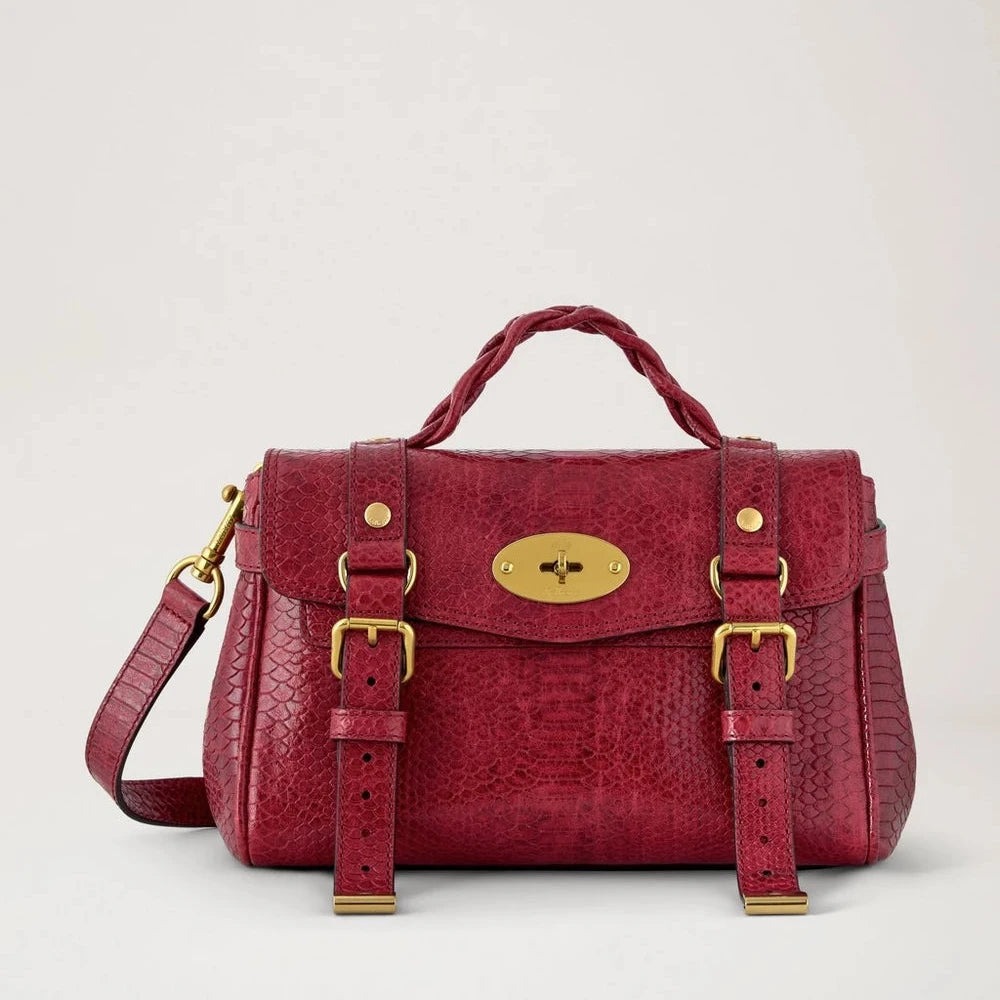 Mulberry Mini Alexa Waxed Snake Appel Red 