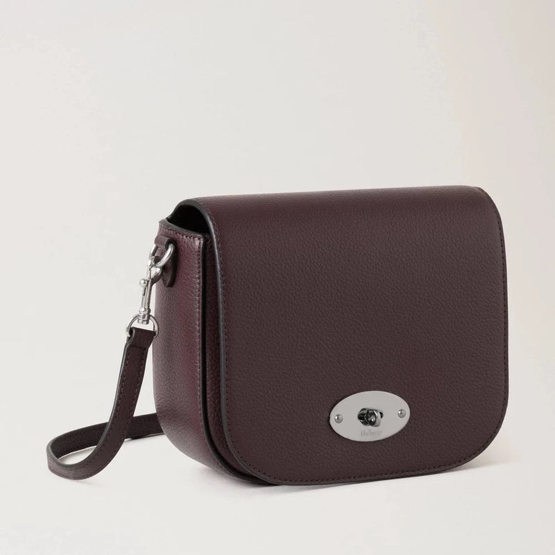 Mulberry Small Darley Satchel Small Classic Grain Black Cherry