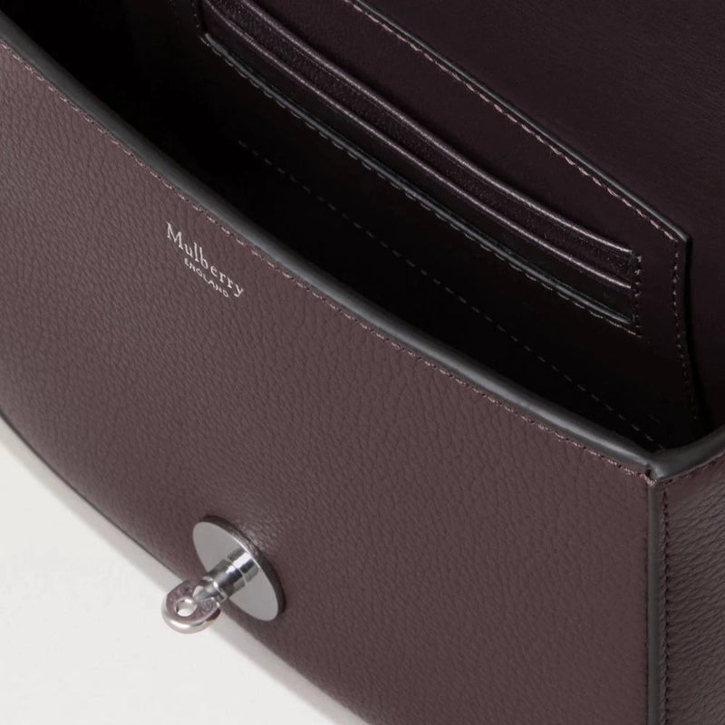 Mulberry Small Darley Satchel Small Classic Grain Black Cherry