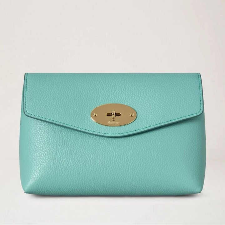 Mulberry Darley Cosmetic Pouch Marina Blue Small Classic Grain 