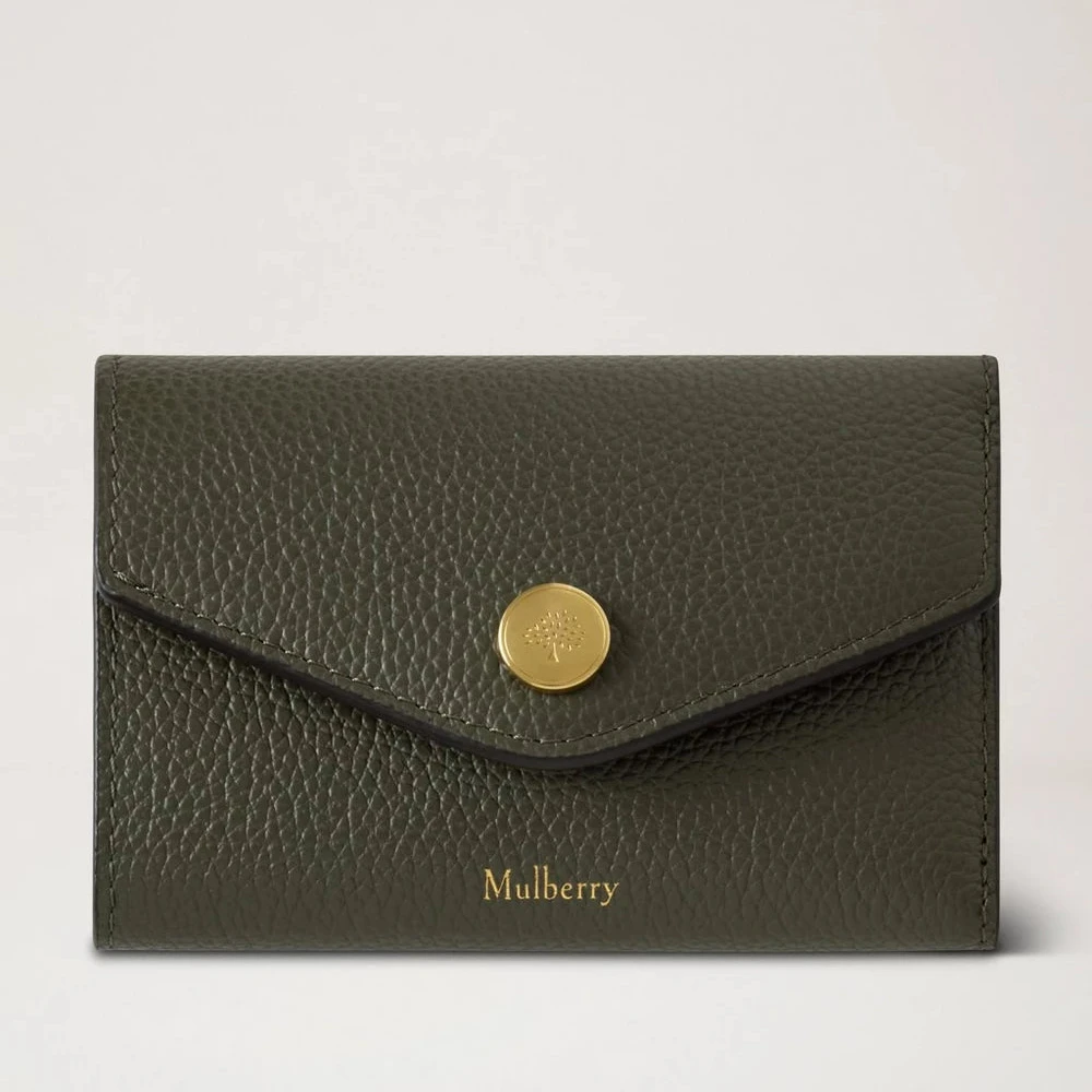 Mulberry Folded Multi-Card Wallet Juniper Green Small Classic Grain
