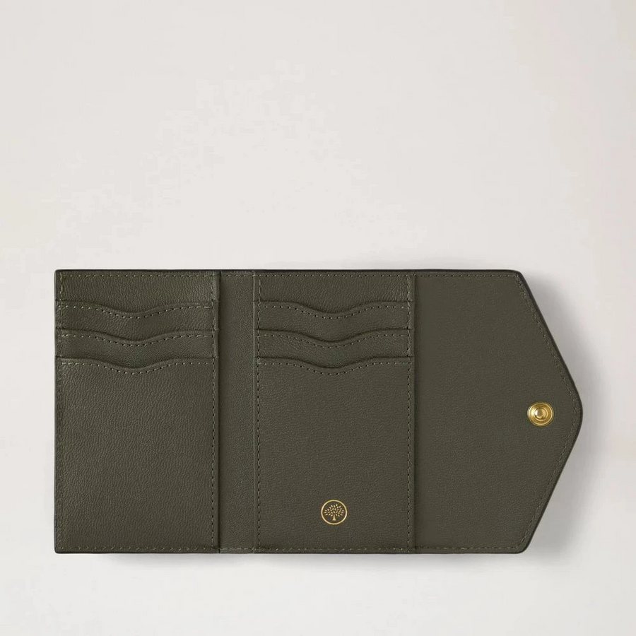 Mulberry Folded Multi-Card Wallet Juniper Green Small Classic Grain