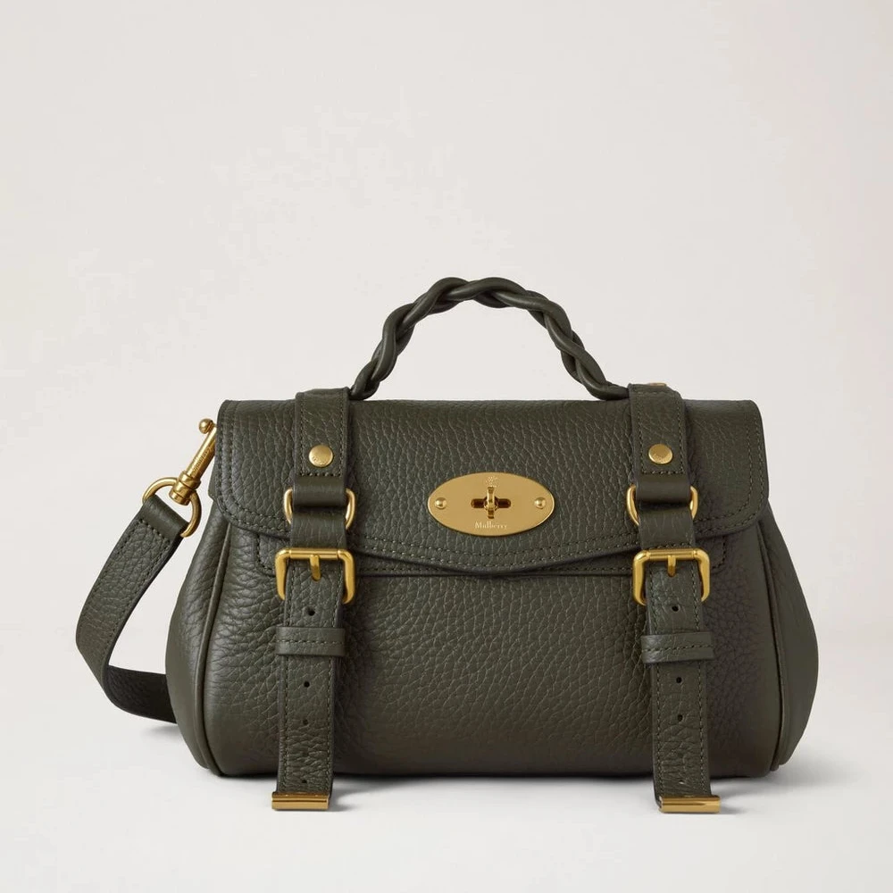 Mulberry Mini Alexa Juniper Green Heavy Grain