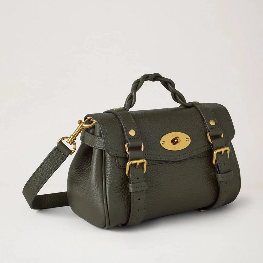 Mulberry Mini Alexa Juniper Green Heavy Grain