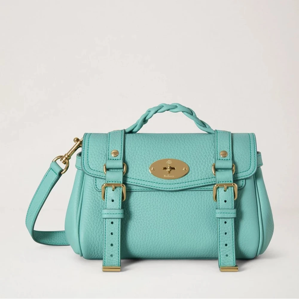 Mulberry Mini Alexa Marina Blue Heavy Grain 