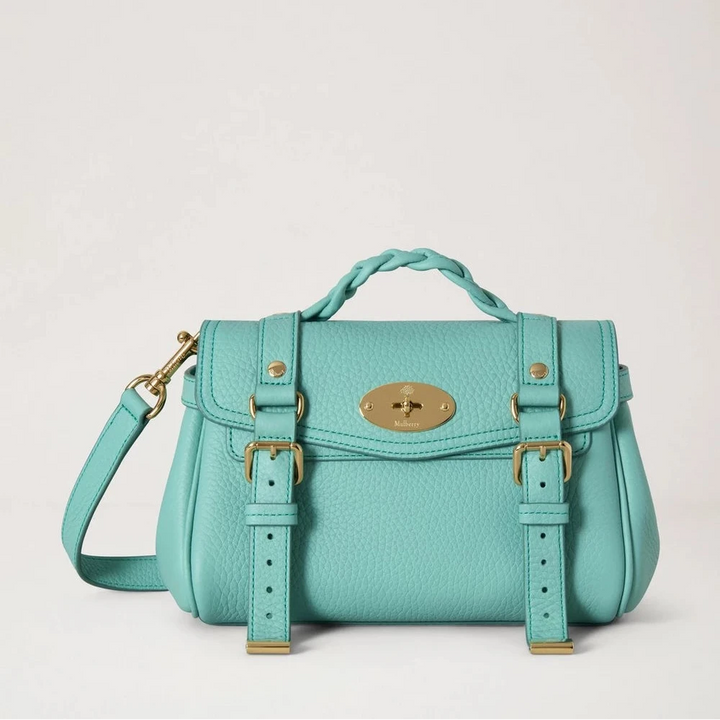 Mulberry Mini Alexa Marina Blue Heavy Grain 