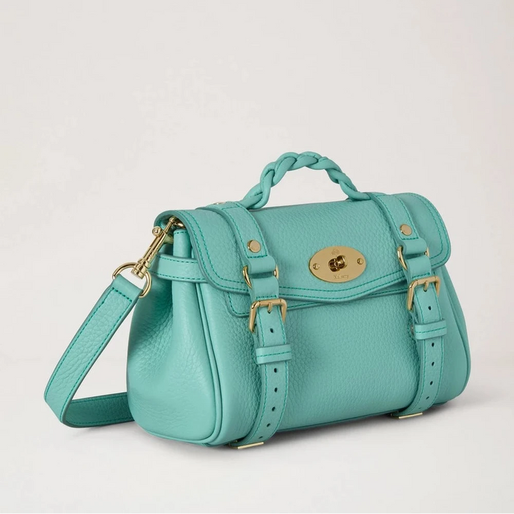 Mulberry Mini Alexa Marina Blue Heavy Grain 