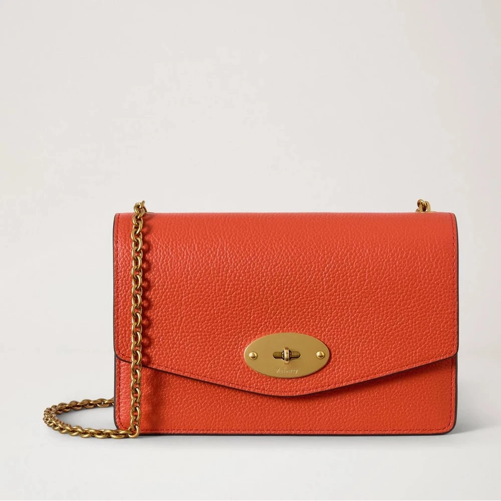 Mulberry Small Darley Coral Orange Small Classic Grain 