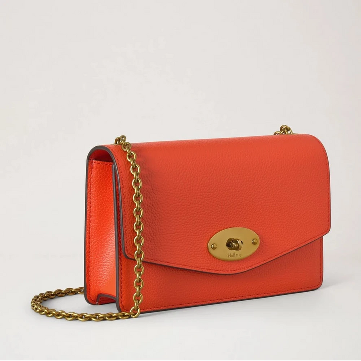 Mulberry Small Darley Coral Orange Small Classic Grain 