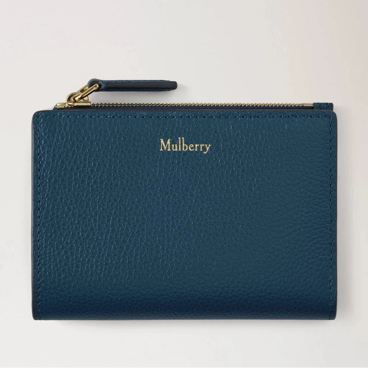 Mulberry Continental Bifold Zipped Wallet Out of the Blue Small Classic Grain 