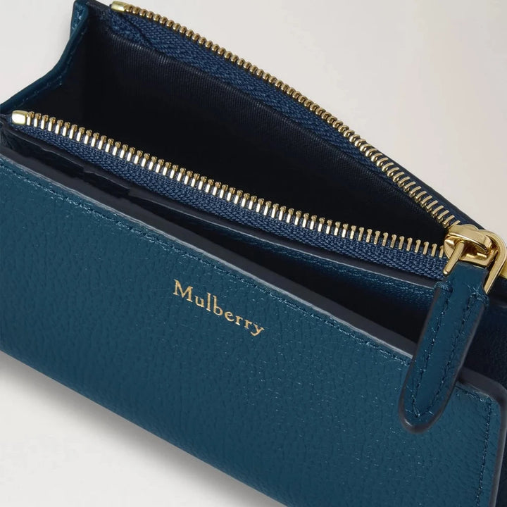 Mulberry Continental Bifold Zipped Wallet Out of the Blue Small Classic Grain 