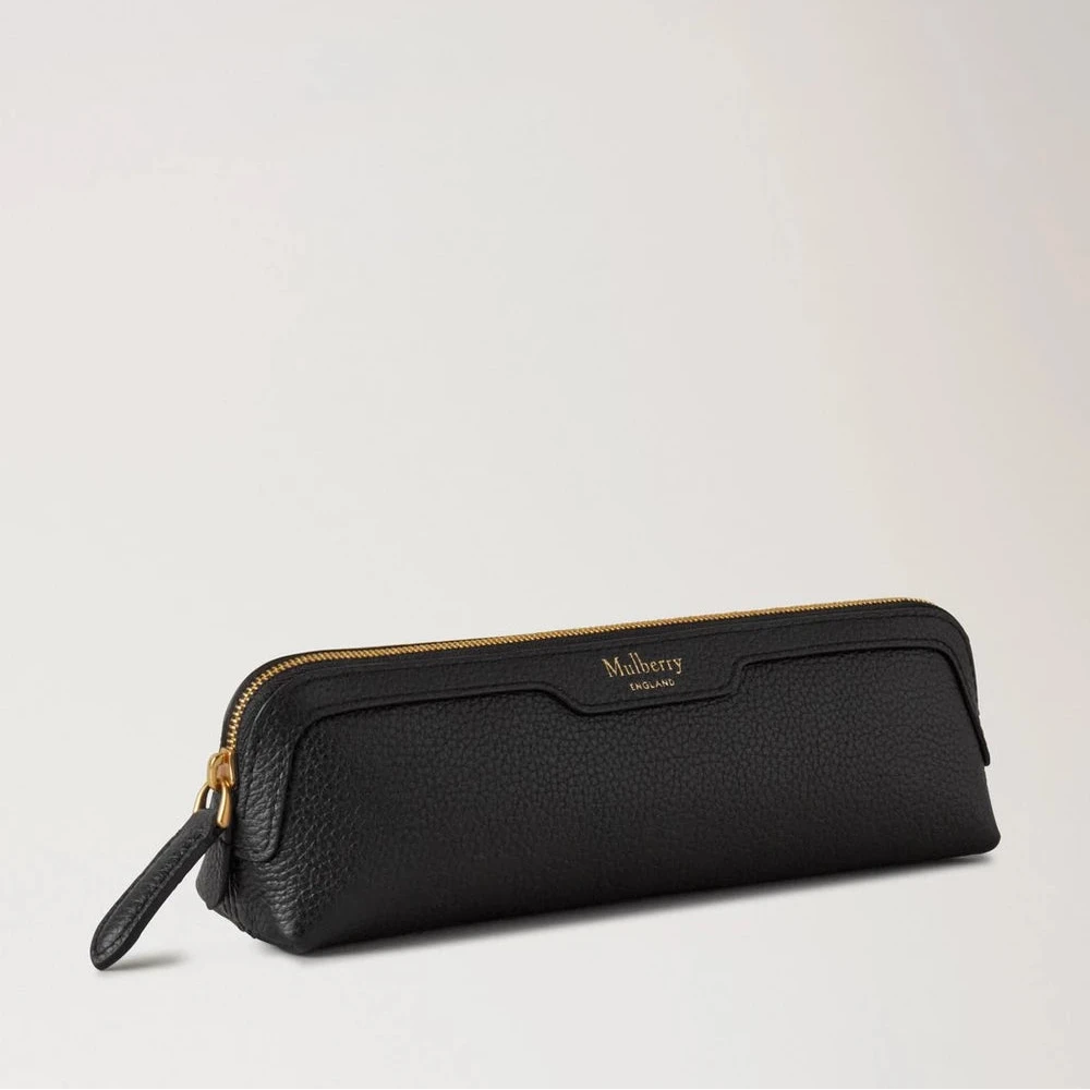 Mulberry Pencil Case Black Small Classic Grain 