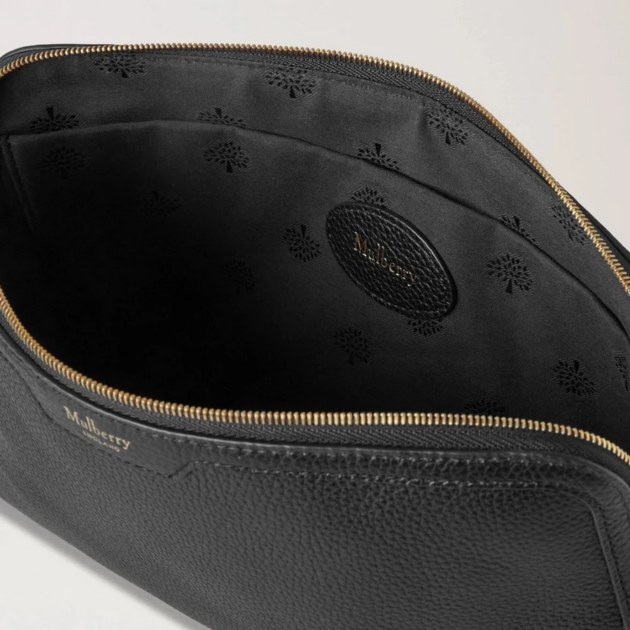 Mulberry Large Cosmetic Pouch Black Small Classic Grain