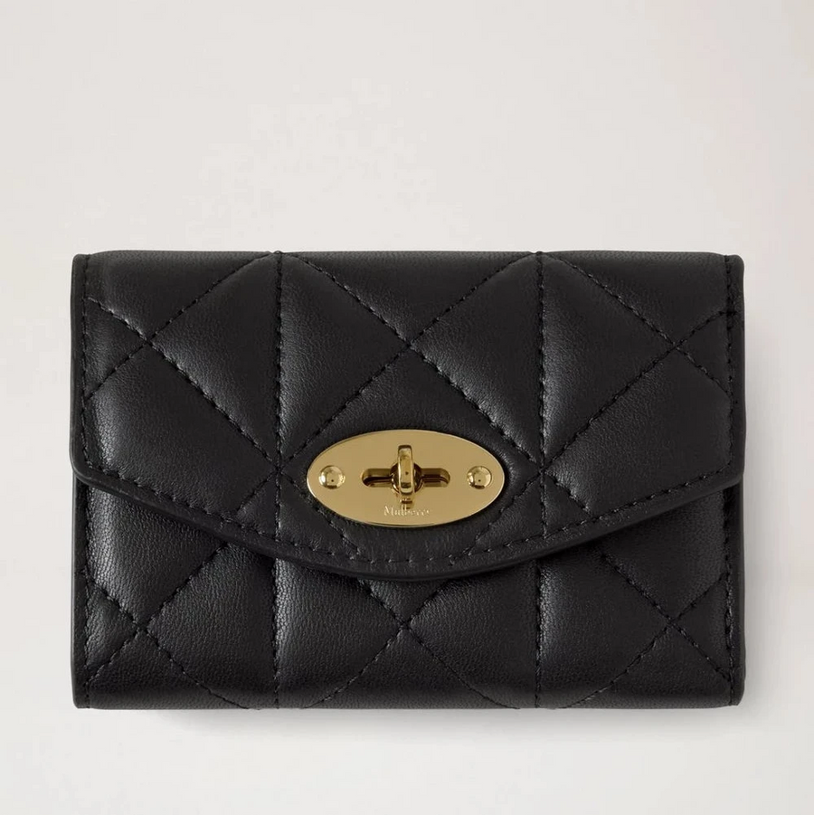 Mulberry Darley Folded Multi-Card Wallet Black Quilted