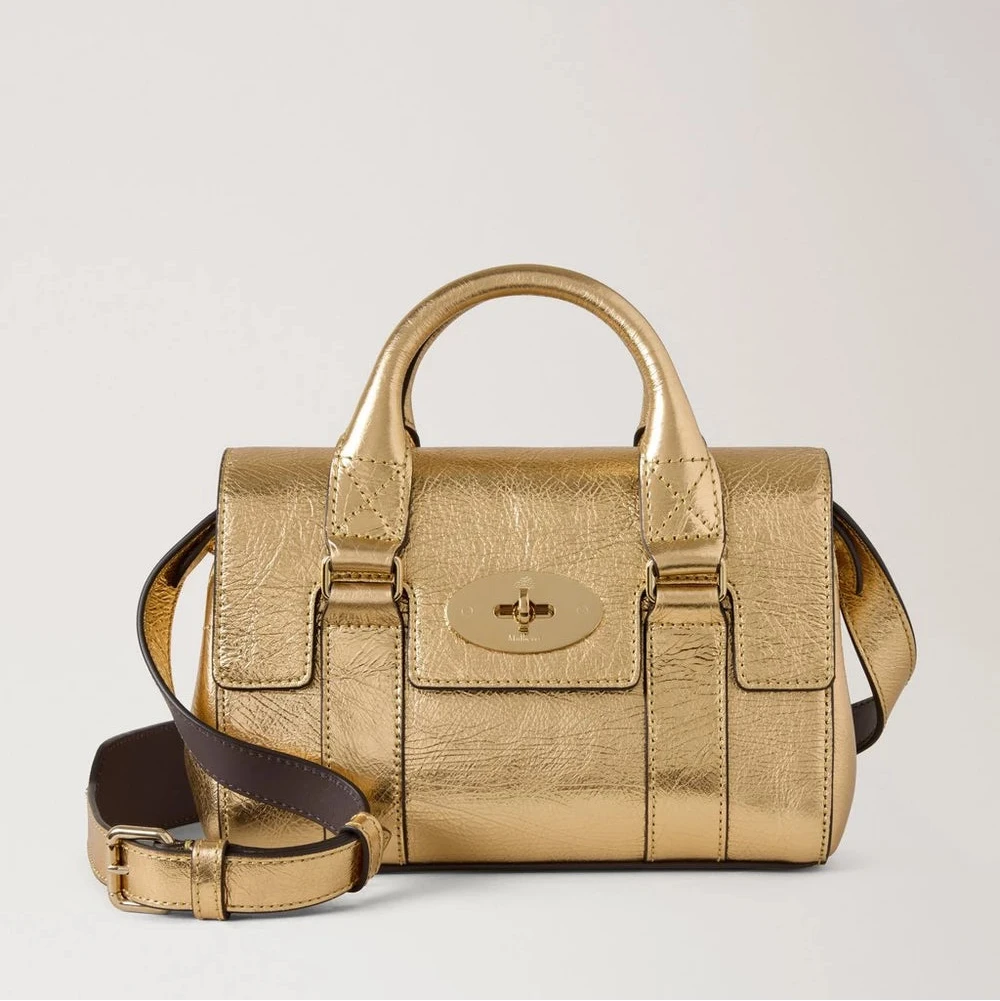Mulberry Mini Heritage Bayswater Metallic Somerset Gold