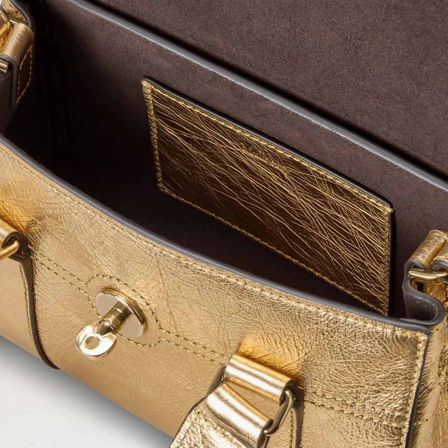 Mulberry Mini Heritage Bayswater Metallic Somerset Gold