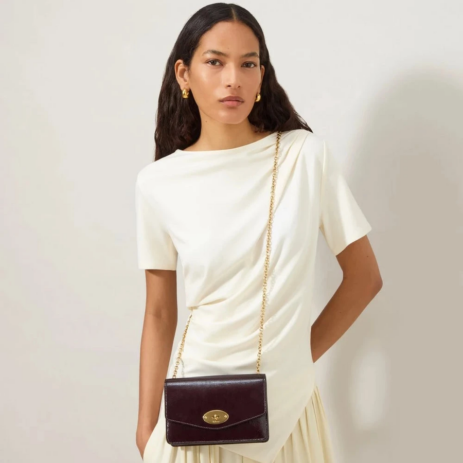 Mulberry Small Darley Deep Eggplant Patent