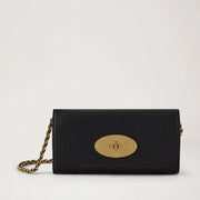 Mulberry Lily Chain Wallet Small Classic Grain Black 