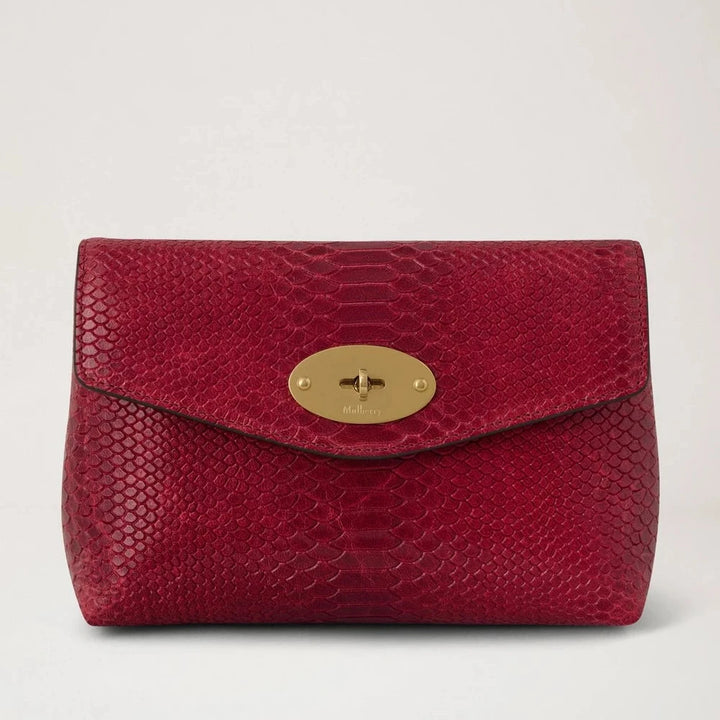 Mulberry Darley Cosmetic Pouch Waxed Snake Apple Red 