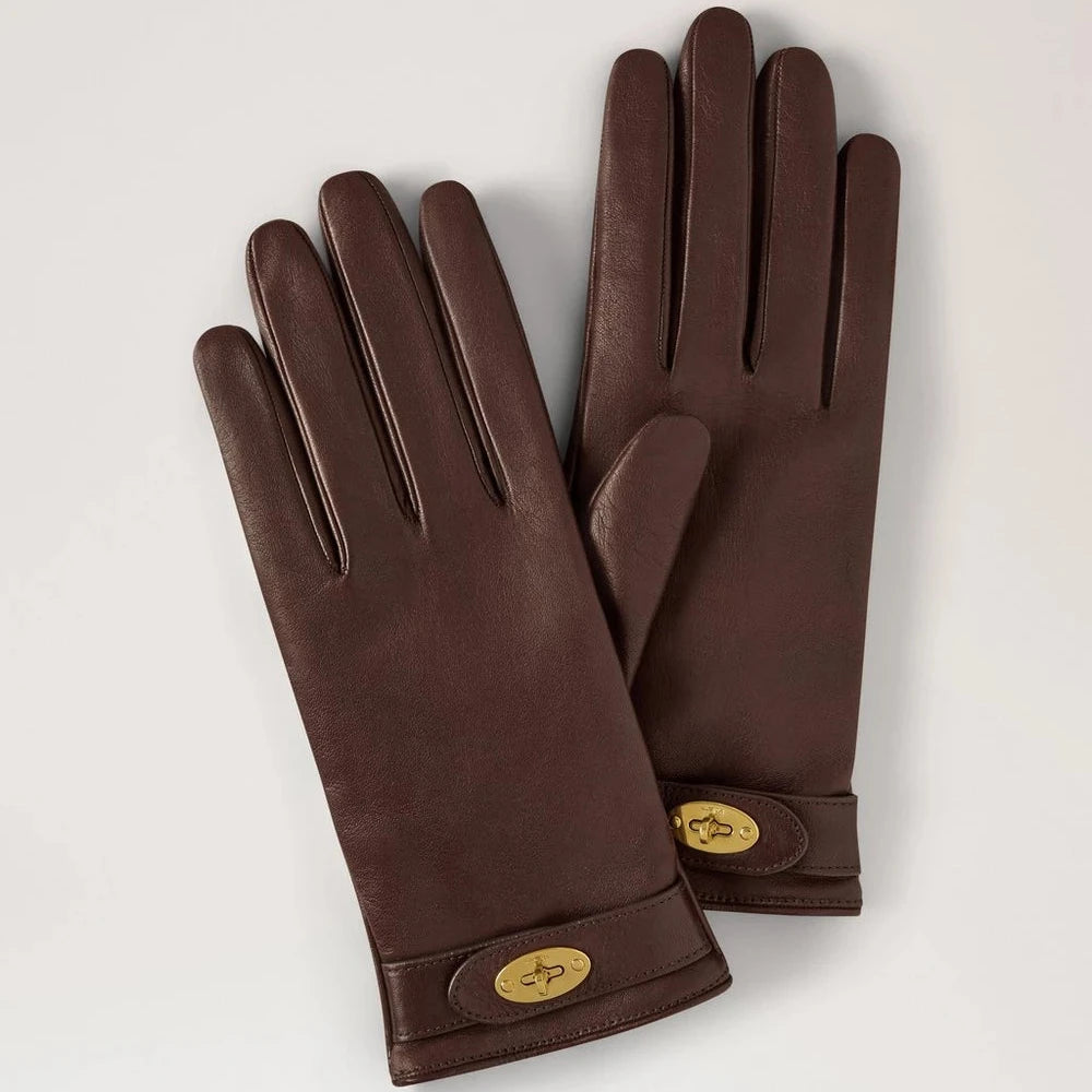 Mulberry Darley Gloves Nappa Leather Ebony 