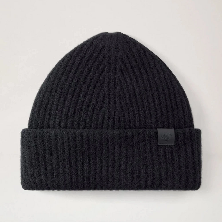 Mulberry Tree Chunky Wool Beanie Black