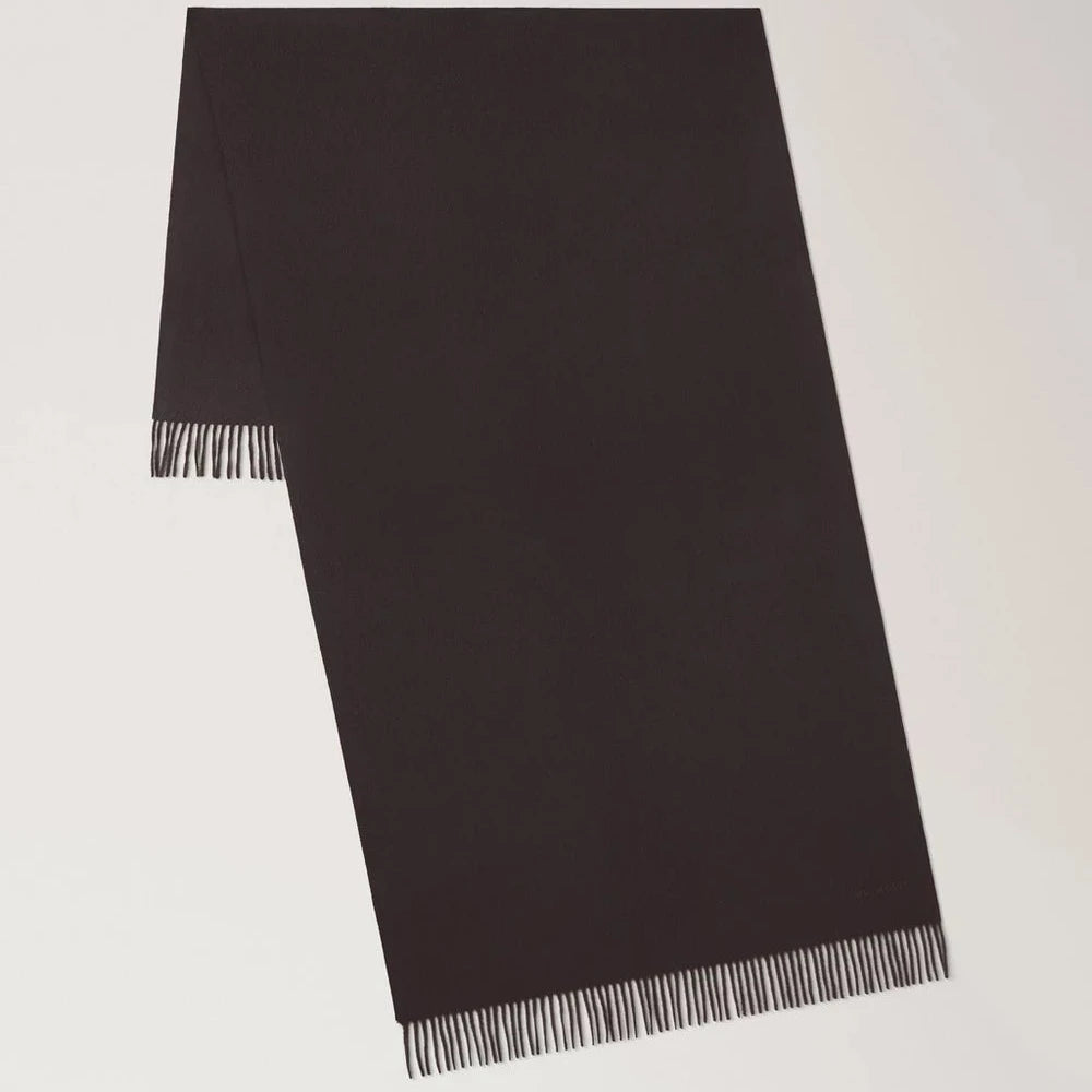 Mulberry Solid Merino Wool Scarf Ebony 