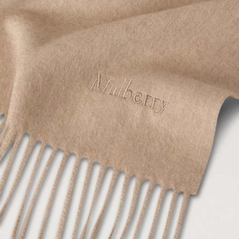 Mulberry Solid Merino Wool Scarf Oat 
