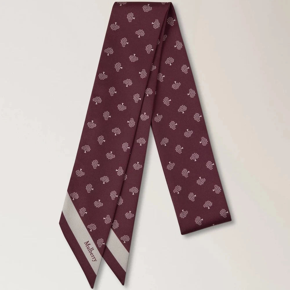 Mulberry Skinny Scarf - Mulberry Tree Black Cherry Recycled Polyester 