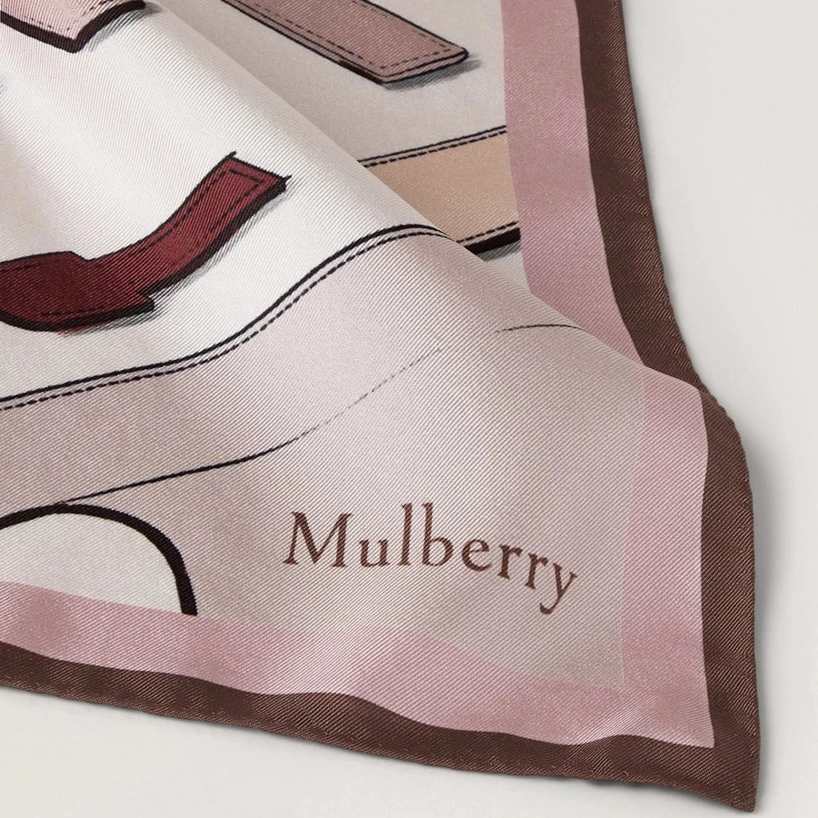 Mulberry Square Scarf - Bayswater Workshop Blossom Pink Silk Twill