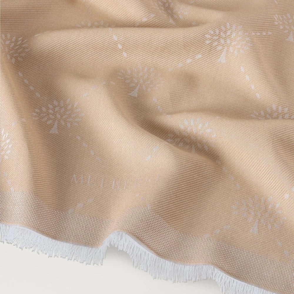 Mulberry Mulberry Diamond Tree Square Camel Cotton 