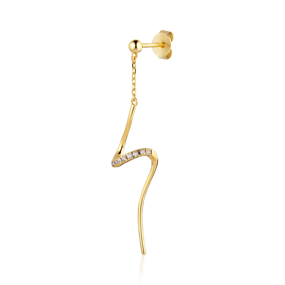 Alura Copenhagen Grace Single Earring – Gold-Plated Earring with Zirconia 