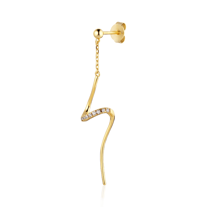Alura Copenhagen Grace Single Earring – Gold-Plated Earring with Zirconia 
