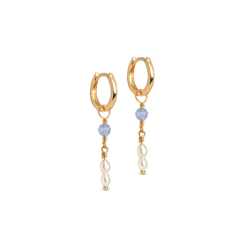 Enamel Liva Hoops I Forgyldt Sølv