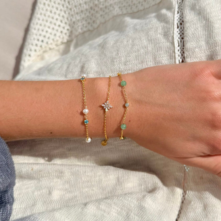 Alura Ocean Gold-plated Bracelet with Aventurine and Zirconia – product image 2