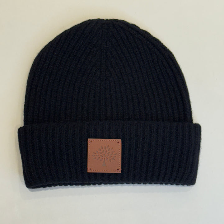 Mulberry Solid Wool Beanie Black