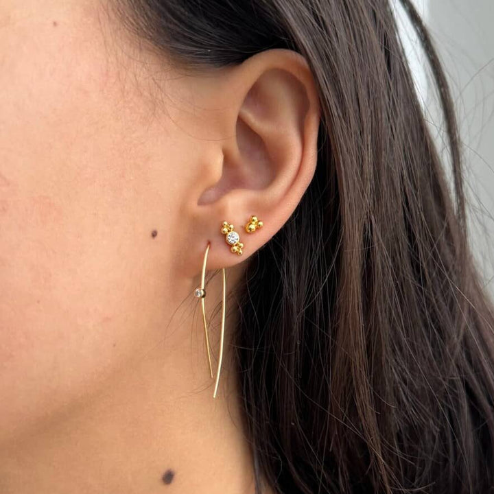 Alura Copenhagen Eclipse Blue Earrings – Gold-Plated Earrings with Zirconia 