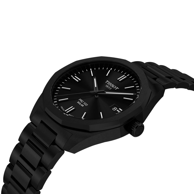 TISSOT PRC 100 SOLAR QUARTZ 39MM BLACK